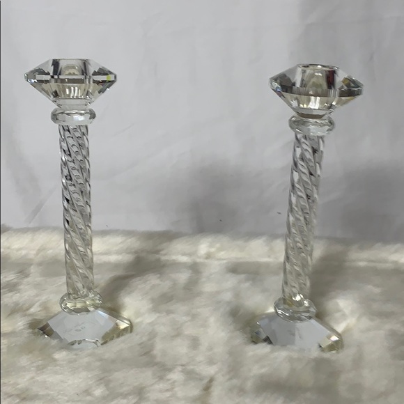 Simon & Design Other - Simon & Designs glass candle stick holders 8” high